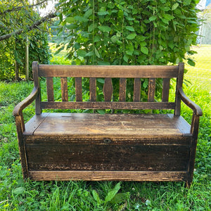 French Provincial Bench Seat With Seat Cupboard.