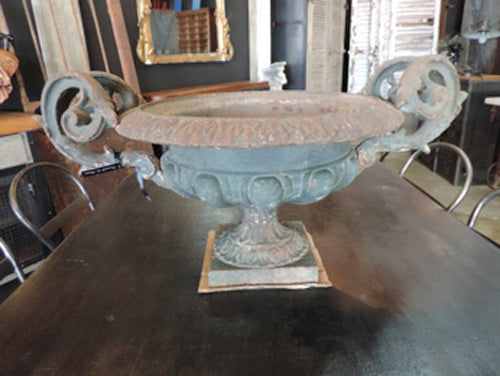 Ornate French Cast Iron Urn