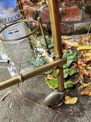 French Mid Century Brass Bamboo Drinks Trolley