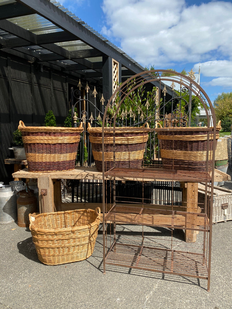 Large French Wicker Firewood Baskets