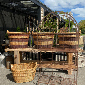 Large French Wicker Firewood Baskets