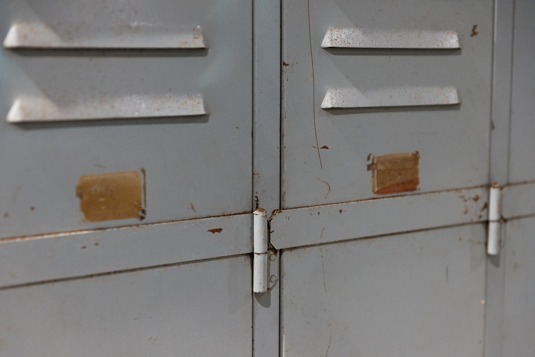 Original French Industrial 1930's Metal Locker - 6 Door