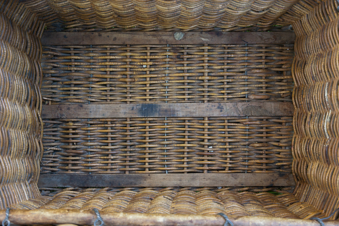 Vintage French Wicker Wine Crate - No 24