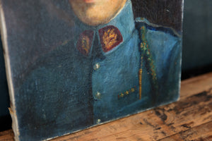 French Oil Canvas - Soldier Boy