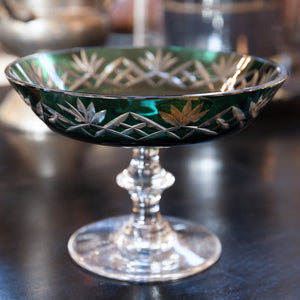 Emerald Green Val St Lambert Crystal Centrepiece