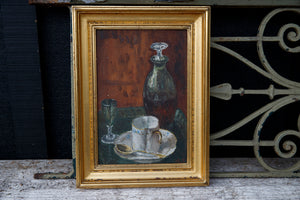 French Oil Still Life On Board