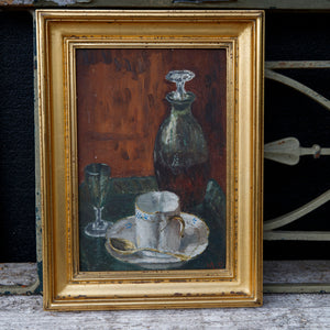 French Oil Still Life On Board