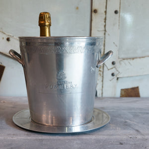 Large French Champagne Bucket & Plate - Pommery