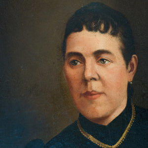 19th Century French Oil Canvas Portrait - Madame