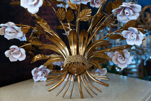 Italian Porcelain Flower Chandelier