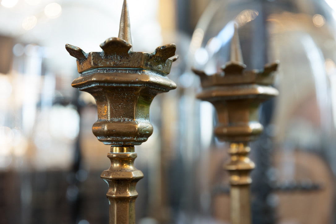 French Brass Candlesticks - No 1