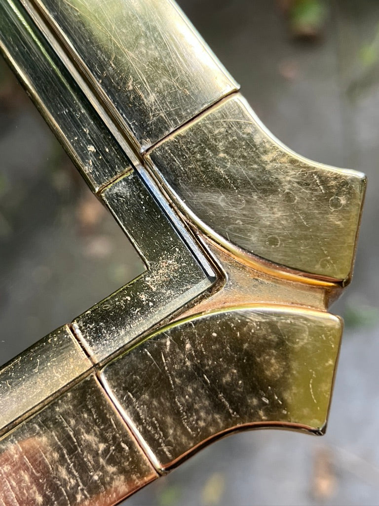 Original French Mid Century Brass & Glass Console