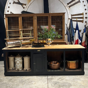 Vintage French Pine Shop Counter/Kitchen Island