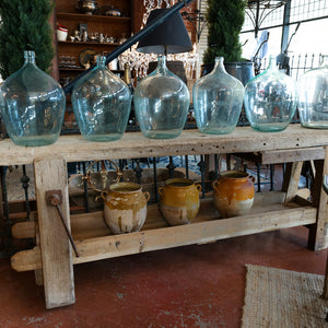 1930's French Bleached Oak Workbench