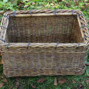 Vintage French Wicker Wine Crate - No 24