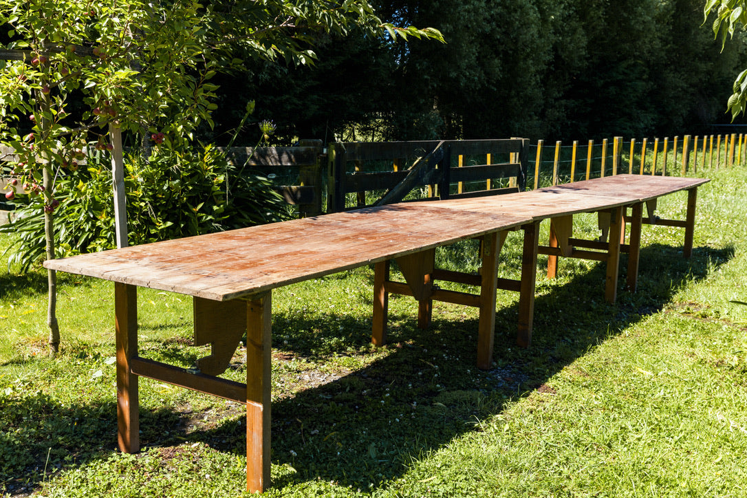 Original French Wooden Grape Harvest Tables