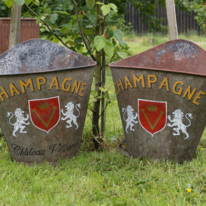 French Zinc Champagne Grape Picking Hods