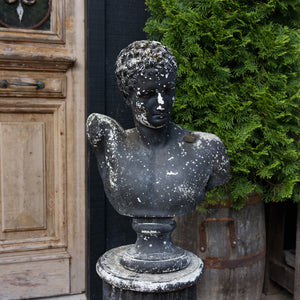 Vintage Bust Of Hermes On Fluted Plinth