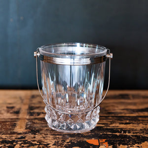 Petite French Mid Century Crystal Ice Bucket