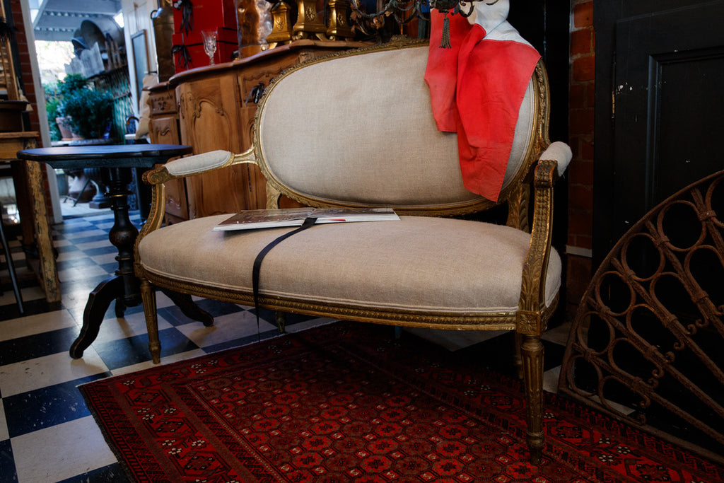 19th Century French Linen Sofa