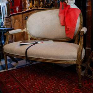 19th Century French Linen Sofa