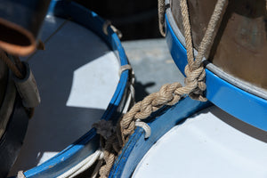 Vintage French Brass Parade Drums