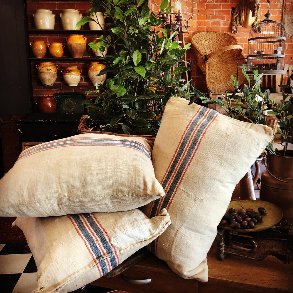 Vintage French Grain Sack Cushions