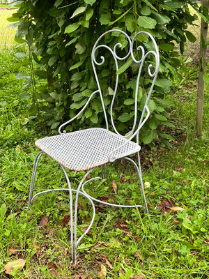 French Wrought Iron Garden Bench Seat & Chairs