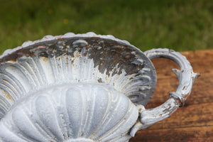 French Cast Iron Urns - Blue/Grey Patina