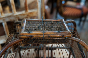 French 1950's Rattan Birdcage