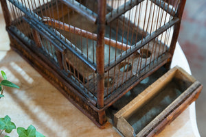 French 1950's Rattan Birdcage