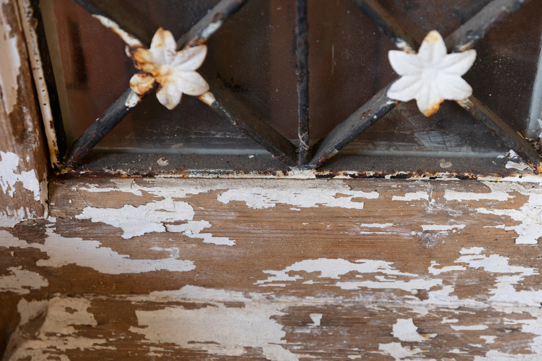 Antique French Entrance Door - White Patina