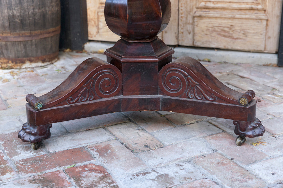 French Empire Style Mahogany & Black Marble Parlour Table