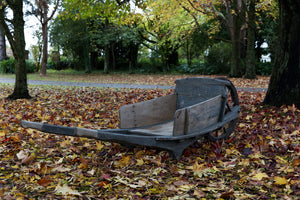 Antique French Farmhouse Wooden Wheelbarrow