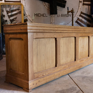 1930's French Pine Bar/Brasserie Counter with Brass Beer Pump