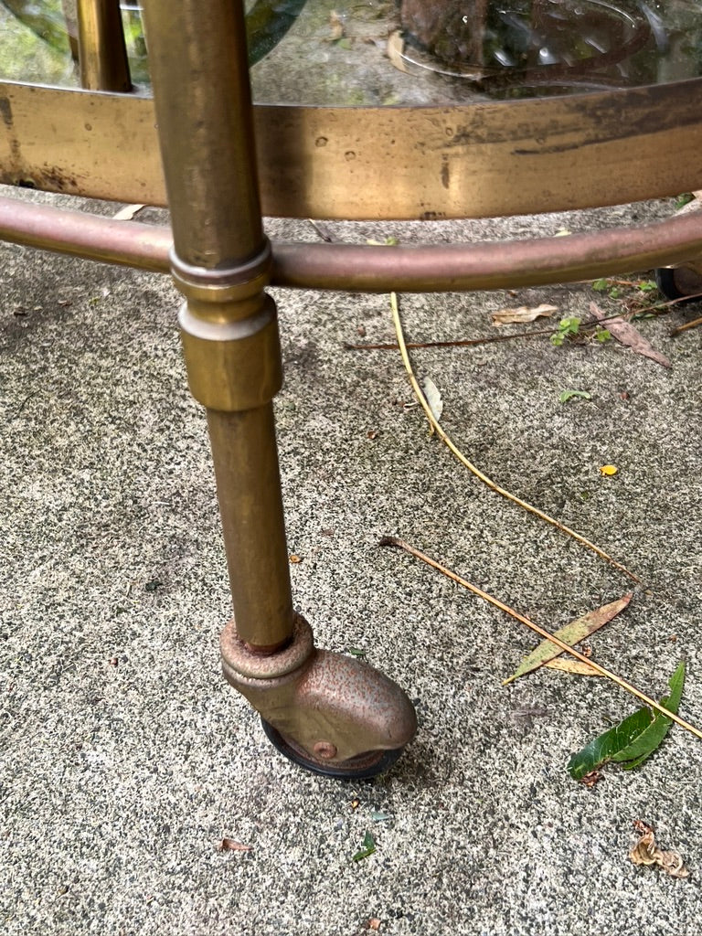 Original French Mid Century Copper & Brass Cocktail Trolley