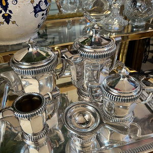 French Art Deco Silver Plated Tea Service Set