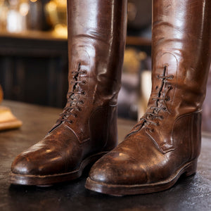 1930's French Leather Riding Boots