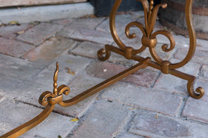 French Wrought Iron & Oak Coffee Table