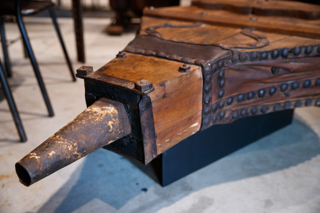 French 19th Century Industrial Blacksmiths Bellows Coffee Table