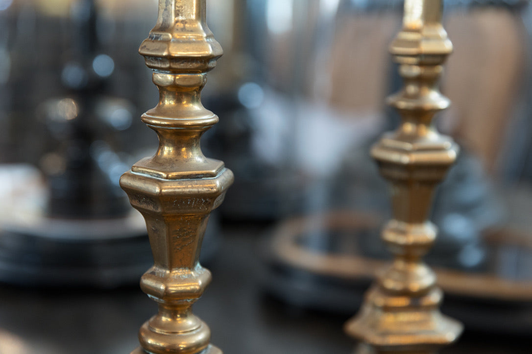 French Brass Candlesticks - No 1