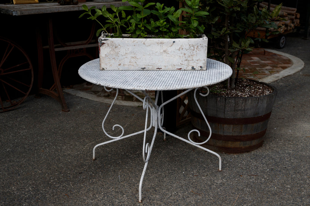 French Iron Mesh Topped Garden Table