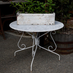 French Iron Mesh Topped Garden Table