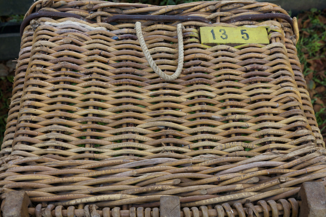 Huge French Factory Wicker Basket On Wheels - No 30