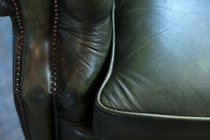 Original Vintage English Leather Sofa
