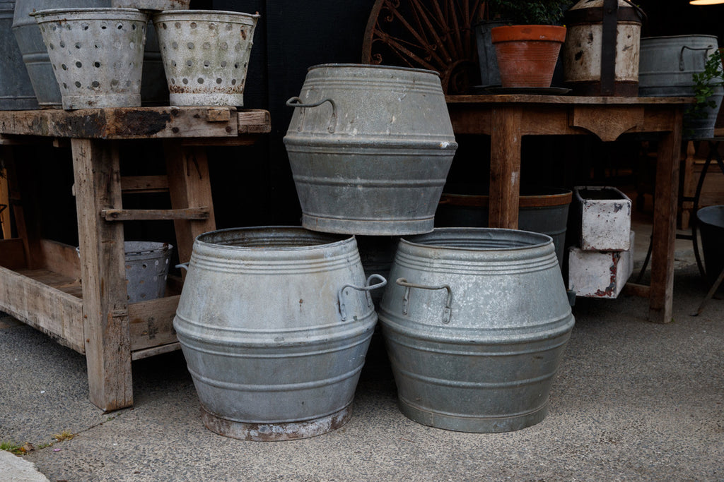 Zinc Doly Wash Tub Planters