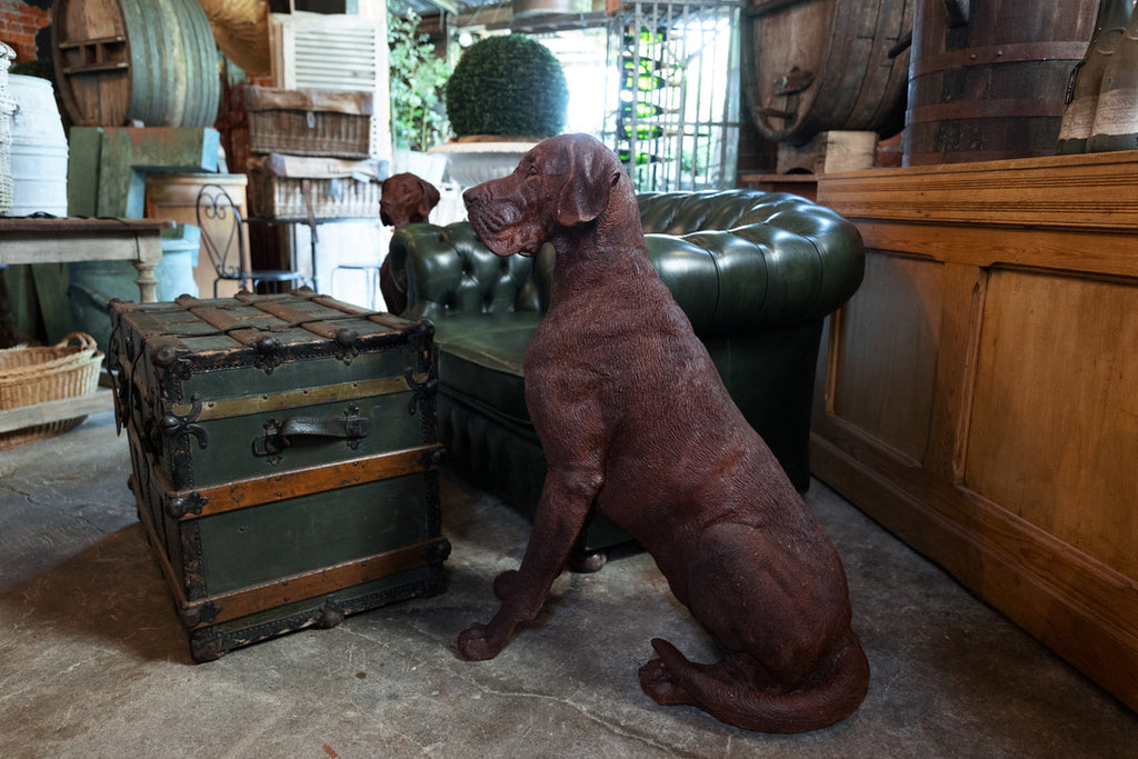 Beautiful Large Belgian Cast Iron Great Dane Dogs