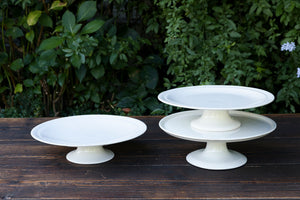 Antique White Porcelain Belgium Cake Plates