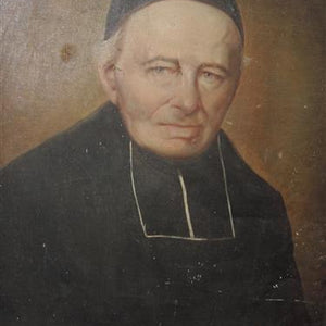 French Oil Canvas - Portrait Priest