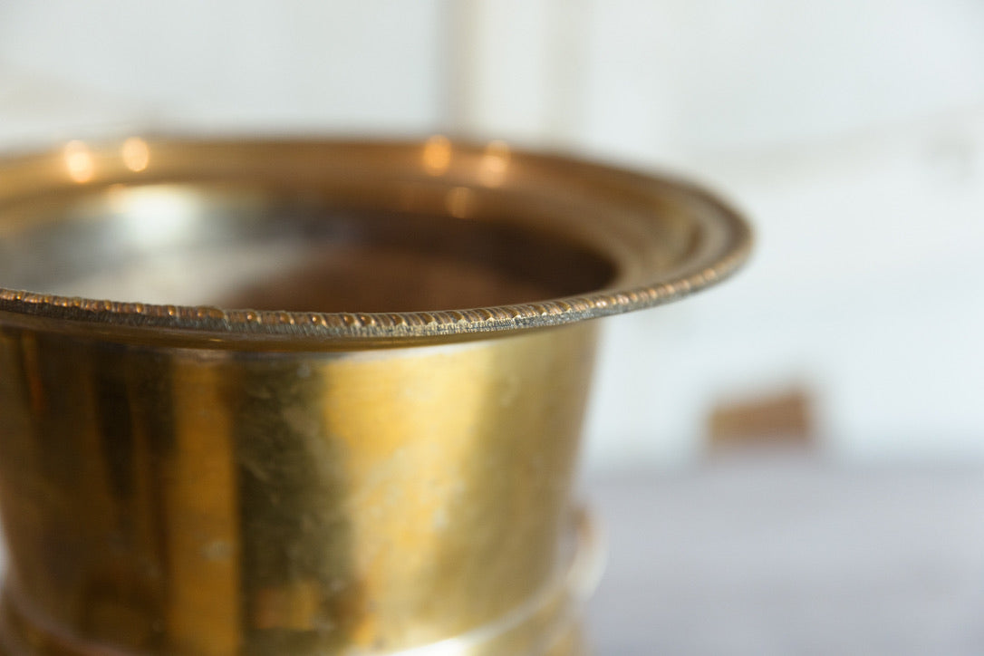 Vintage French Champagne Bucket - Gold Plated Patina